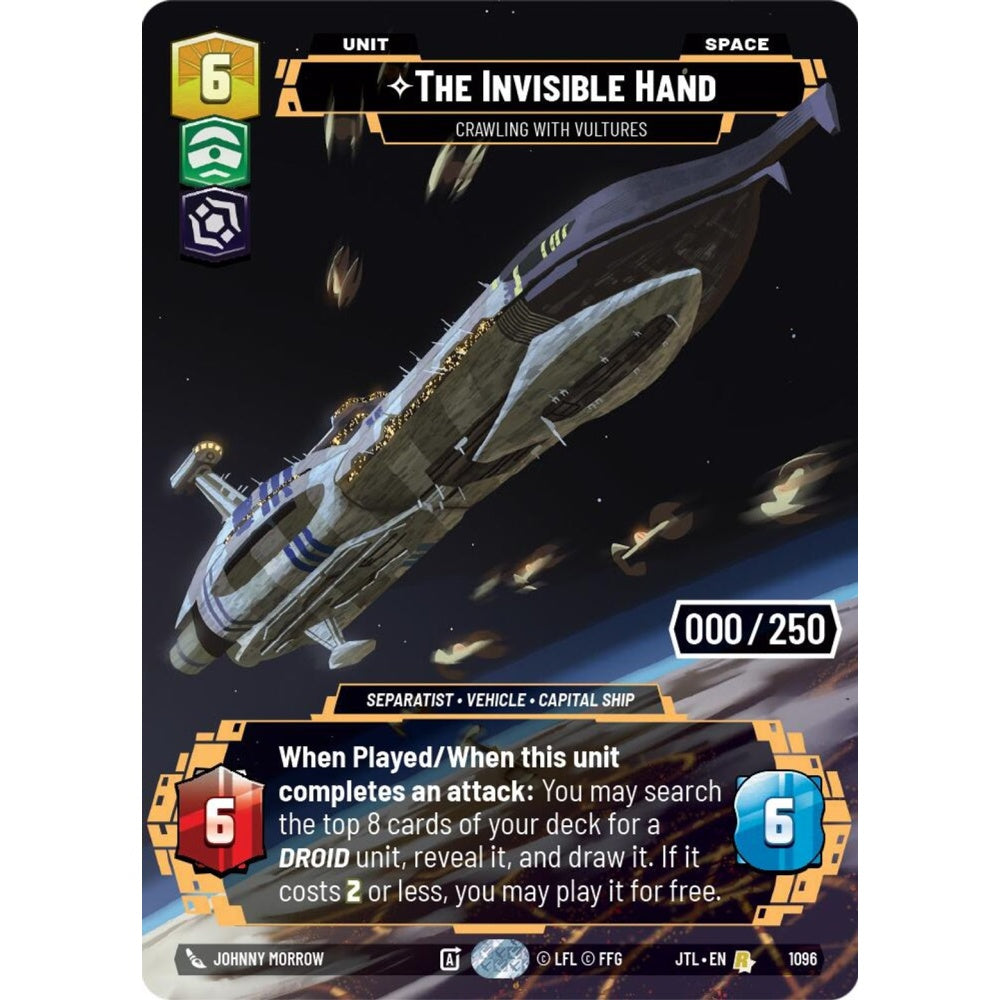 The Invisible Hand, R, JTL 1096) Prestige Serialized, Star Wars Unlimited