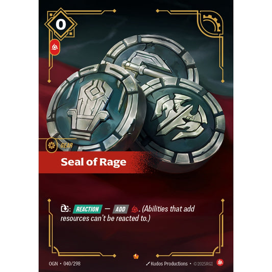 Seal of Rage OGN-040/298 Riftbound Card Game Origins Epic