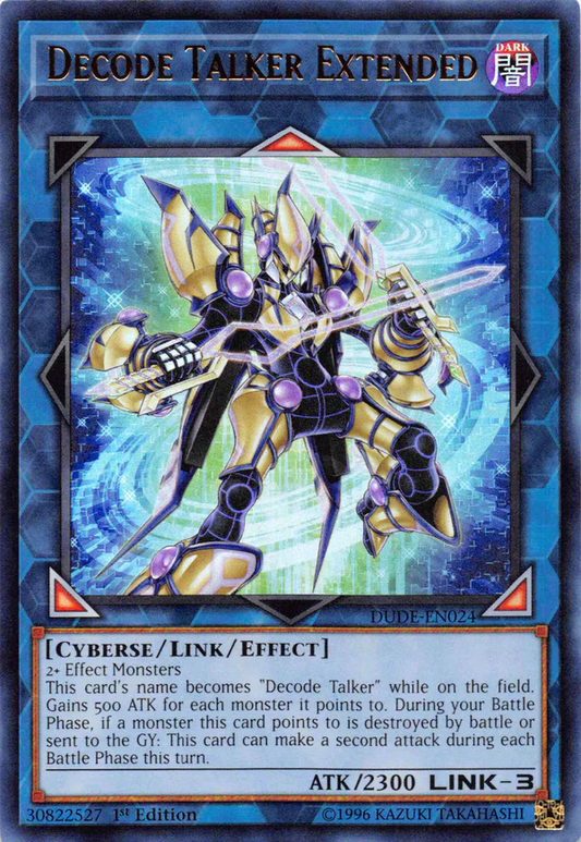 Decode Talker Extended DUDE-EN024 Ultra Ultra Rare Yu-Gi-Oh Duel Devastator in Art