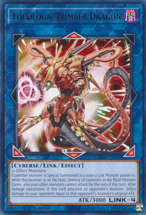 Topologic Bomber Dragon DUDE-EN025 Ultra Ultra Rare Yu-Gi-Oh Duel Devastator in Art