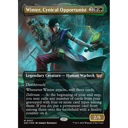 Winter, Cynical Opportunist, 7, mythic, Magic: The Gathering, Duskmourn: House of Horror