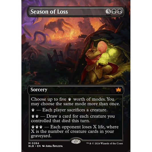 Season of Loss, 284, mythic, Magic: The Gathering, Bloomburrow