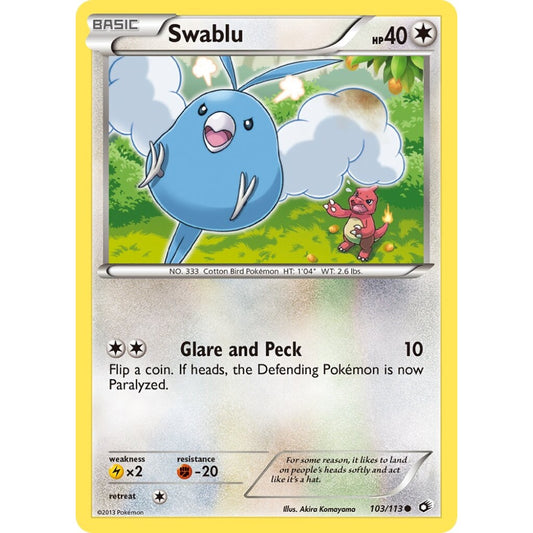 Swablu Common 103/113 Pokemon Card Game Legendary Treasures
