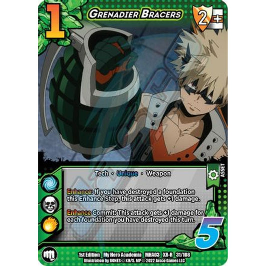 Grenadier Bracers, 31/108, XR-R, UniVersus, MHA03 Heroes Clash