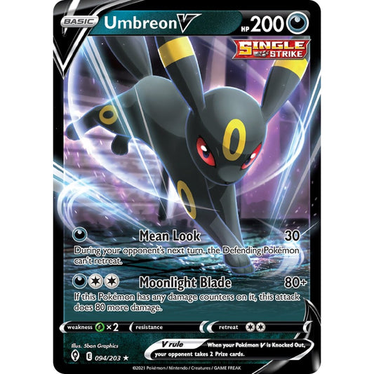 Umbreon V Holo Rare V 094/203 Pokemon Card Game Evolving Skies