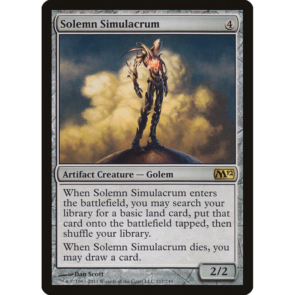 Solemn Simulacrum rare 217 Magic the Gathering Magic 2012
