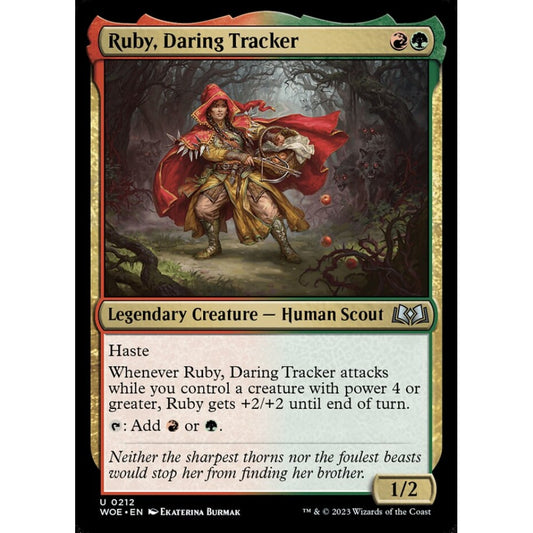 Ruby, Daring Tracker, uncommon, 212, Magic the Gathering, Wilds of Eldraine