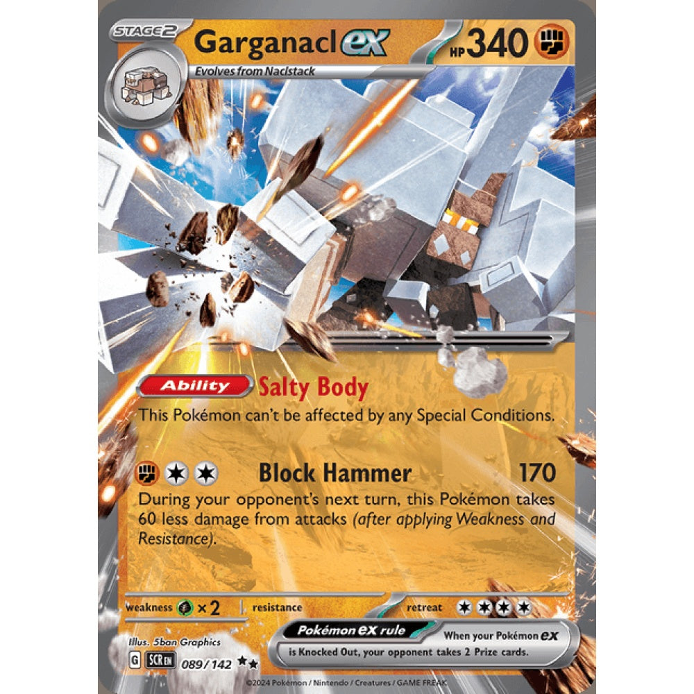 Garganacl ex Double Rare 089/142 Pokemon Card Game Stellar Crown