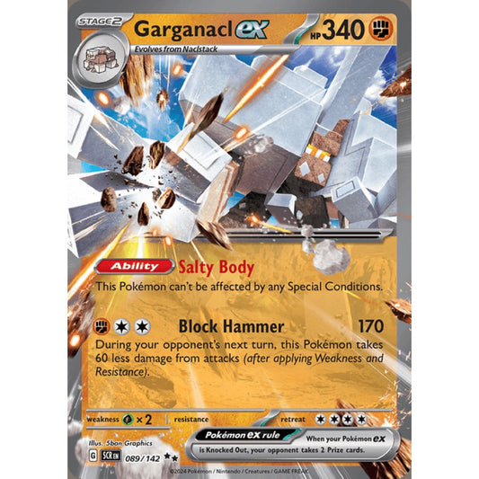 Garganacl ex Double Rare 089/142 Pokemon Card Game Stellar Crown