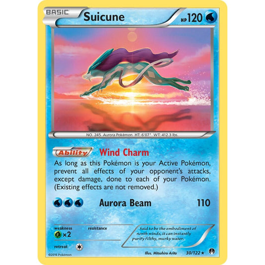 Suicune Rare Holo 30/122 Pokemon Card Game BREAKpoint