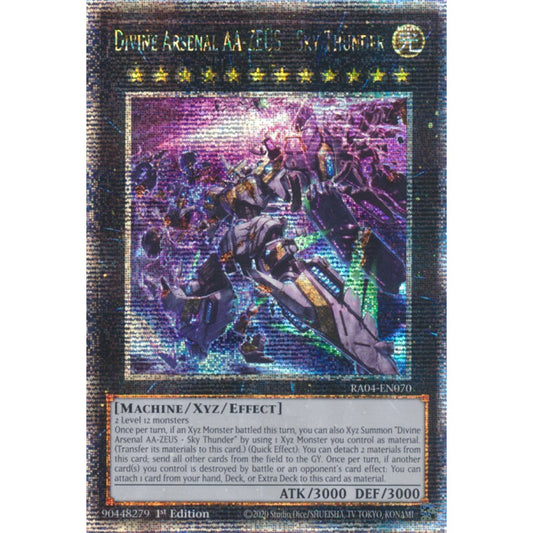 Divine Arsenal AA-ZEUS - Sky Thunder RA04-EN070 QCR Quarter Century Secret Rare Yu-Gi-Oh Quarter Century Stampede in New Art Art