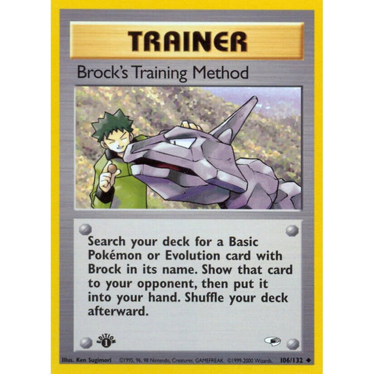Brock's Training Method Uncommon 106/132 Pokemon Card Game Gym Heroes
