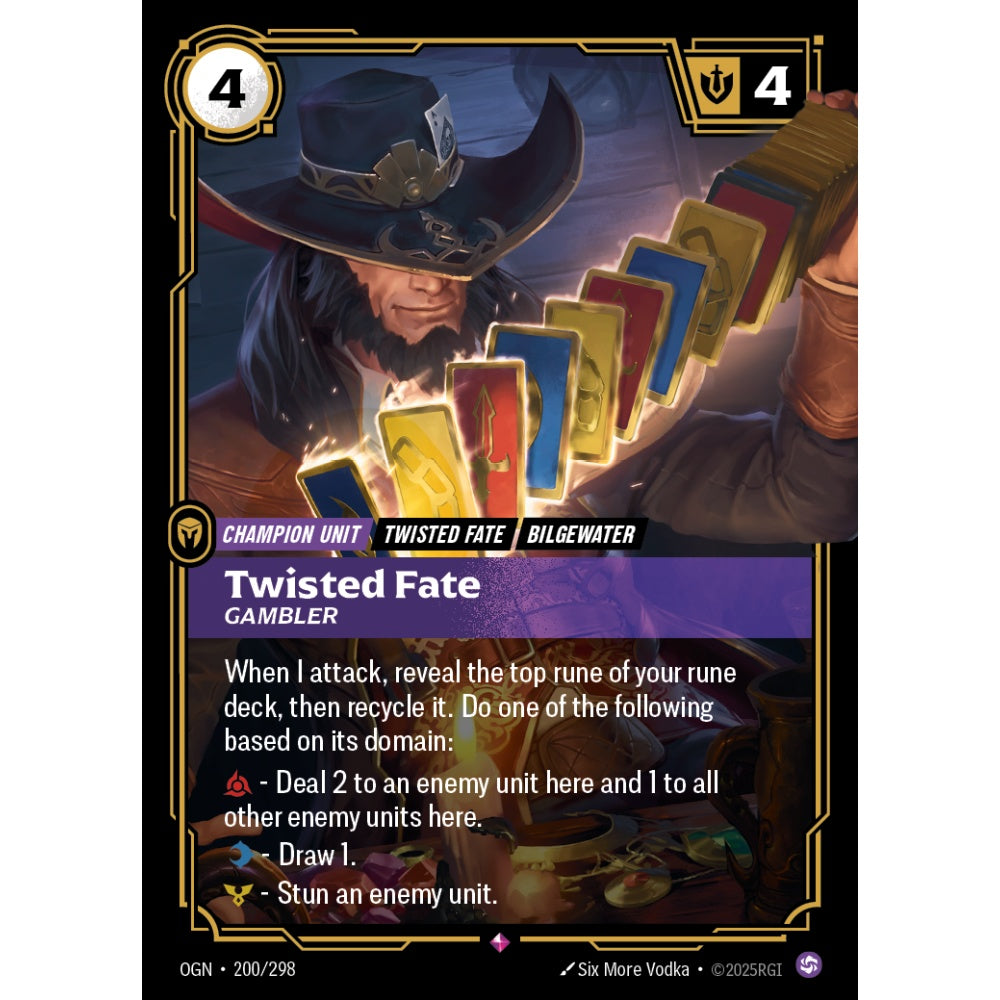 Twisted Fate, Gambler OGN-200/298 Riftbound Card Game Origins Rare