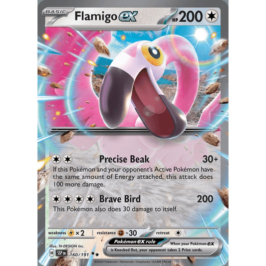 Flamigo ex Double Rare 160/191 Pokemon Card Game Surging Sparks