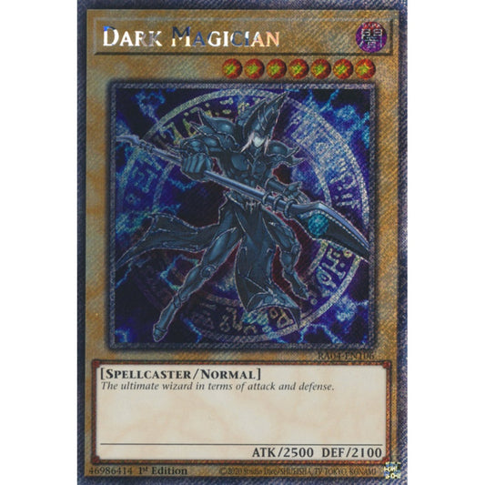 Dark Magician RA04-EN106 Platinum Platinum Secret Rare Yu-Gi-Oh Quarter Century Stampede in 7th Art Art