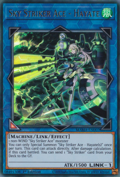 Sky Striker Ace - Hayate MAMA-EN007 Ultra Ultra Rare Yu-Gi-Oh Magnificent Mavens in Art