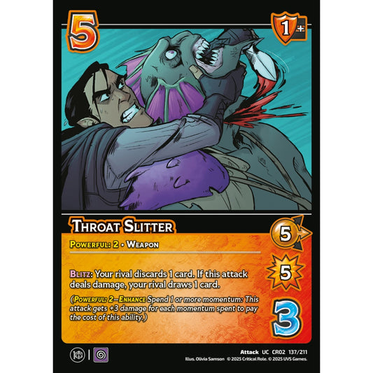 Throat Slitter, 137/211, CR02, Universus, Critical Role: Heroes Of Exandria, Attack, UC