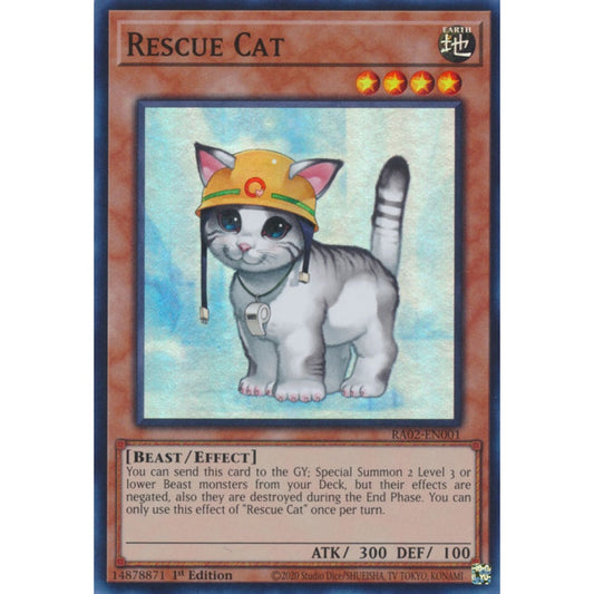 Rescue Cat RA02-EN001 Super Super Rare Yu-Gi-Oh 25th Anniversary Rarity Collection II in Art