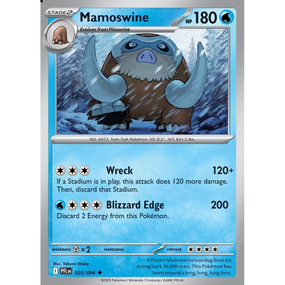 Mamoswine Uncommon 025/094 Pokemon Card Game Phantasmal Flames