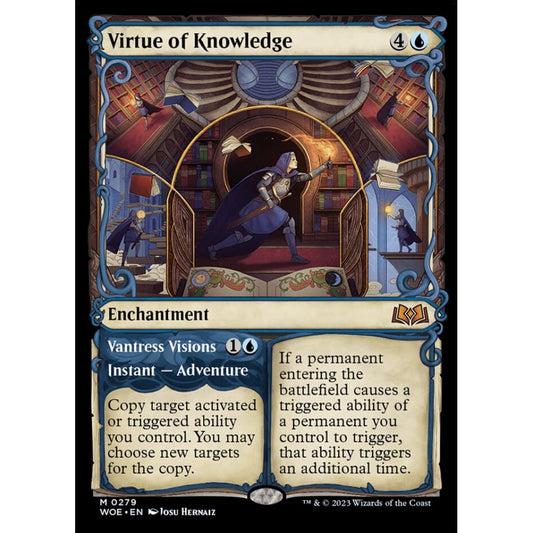 Virtue of Knowledge // Vantress Visions, mythic, 279, Magic the Gathering, Wilds of Eldraine