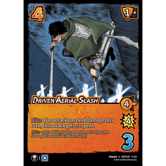 Driven Aerial Slash, 7/22, C, UniVersus, Attack on Titan: Battle for Humanity
