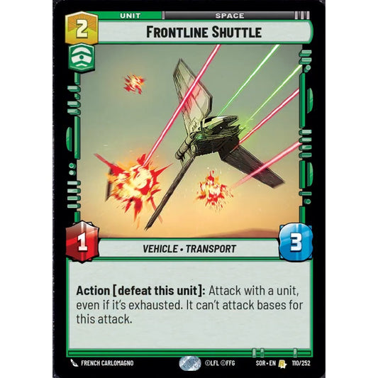 Frontline Shuttle, 110, R, Star Wars Unlimited, Sparks Of Rebellion