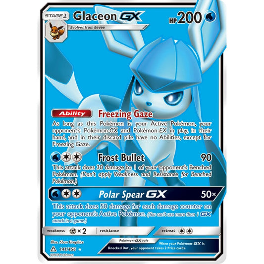 Glaceon-GX Rare Ultra 141/156 Pokemon Card Game Ultra Prism