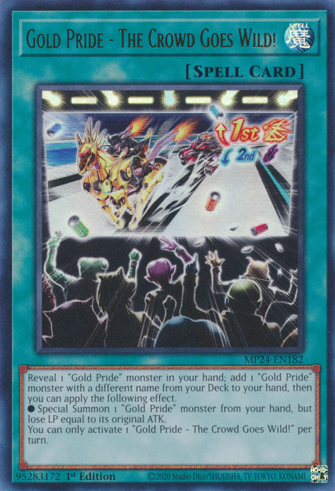Gold Pride - The Crowd Goes Wild! MP24-EN182 Ultra Ultra Rare Yu-Gi-Oh 25th Anniversary Tin: Dueling Mirrors in Art