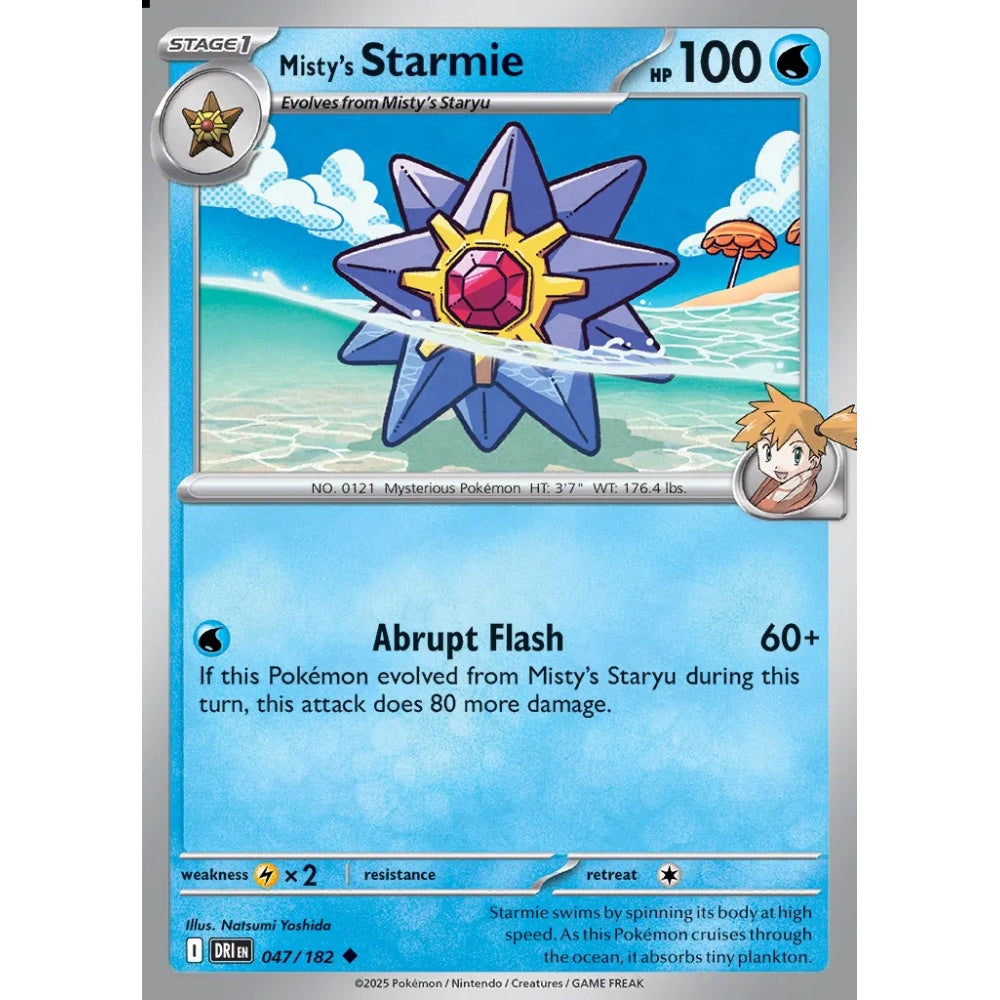 Misty's Starmie Uncommon 047/182 Pokemon Card Game Destined Rivals