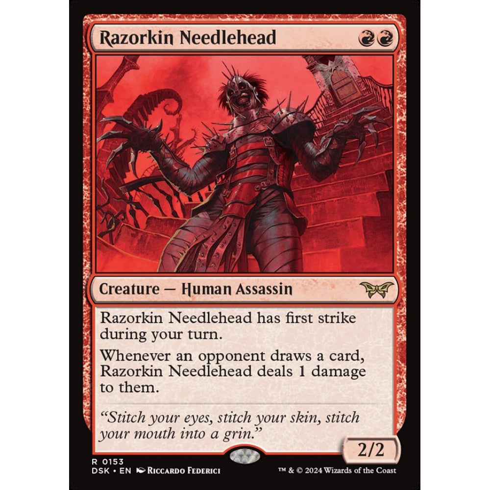 Razorkin Needlehead, 153, rare, Magic: The Gathering, Duskmourn: House of Horror