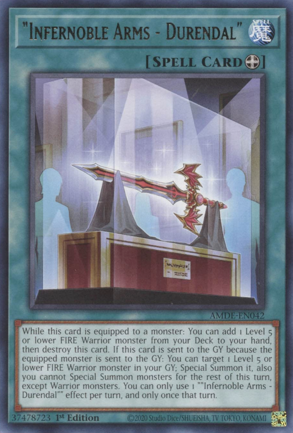 "Infernoble Arms - Durendal" MP21-EN136 Super Super Rare Yu-Gi-Oh 2021 Tin of Ancient Battles in Art
