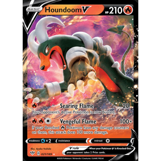 Houndoom V Double Rare 021/189 Pokemon Card Game Darkness Ablaze