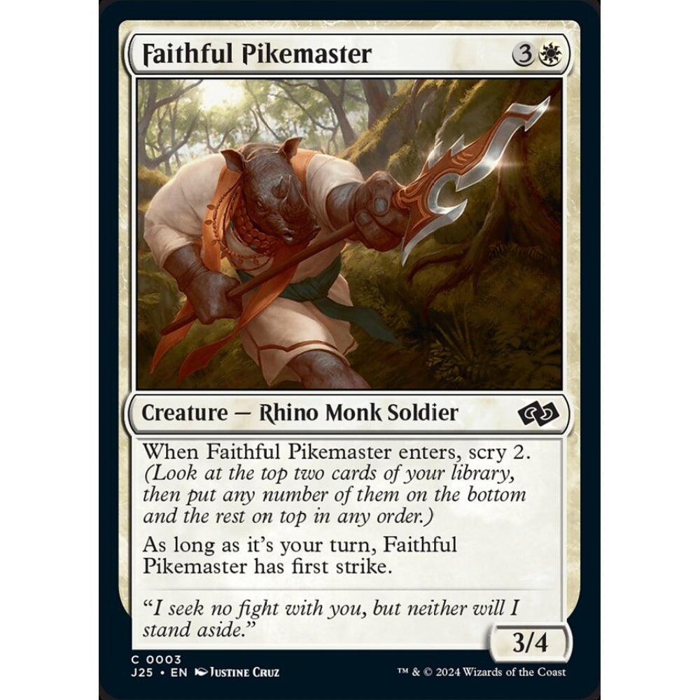 Faithful Pikemaster, 3, common, Magic: The Gathering, Foundations Jumpstart