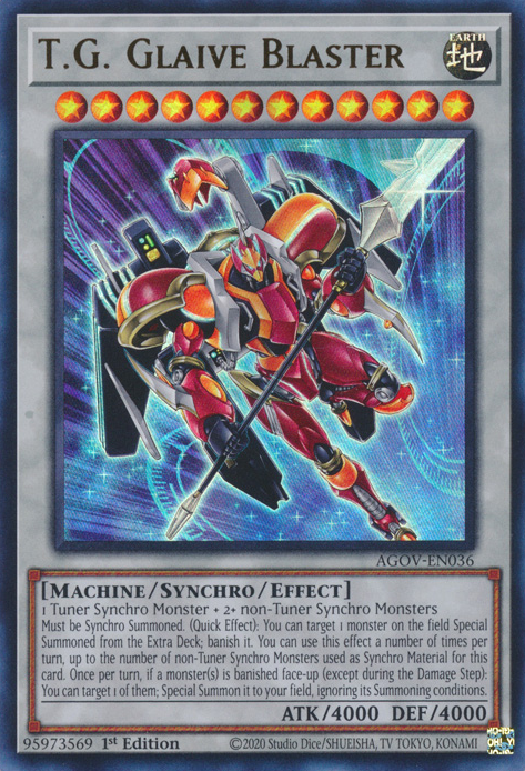 T.G. Glaive Blaster AGOV-EN036 Ultra Ultra Rare Yu-Gi-Oh Age of Overlord in Art
