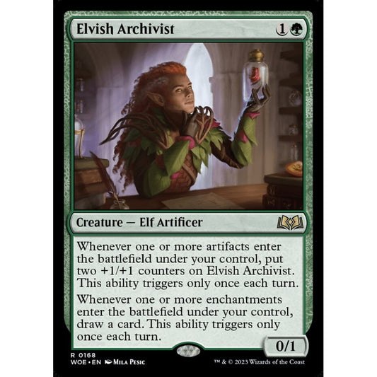 Elvish Archivist, rare, 168, Magic the Gathering, Wilds of Eldraine