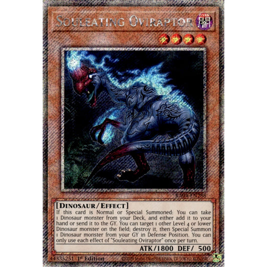 Souleating Oviraptor RA04-EN288 QCR Quarter Century Secret Rare Yu-Gi-Oh Quarter Century Stampede in Art