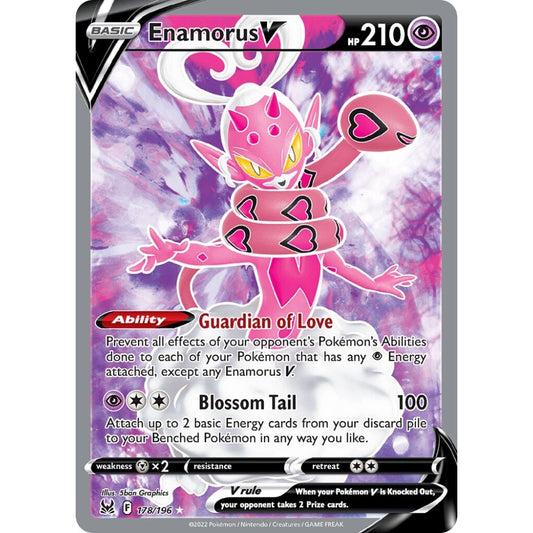 Enamorus V Rare Ultra 178/196 Pokemon Card Game Lost Origin