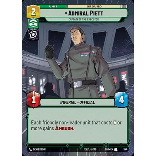 Admiral Piett, 344, U, Star Wars Unlimited, Sparks Of Rebellion