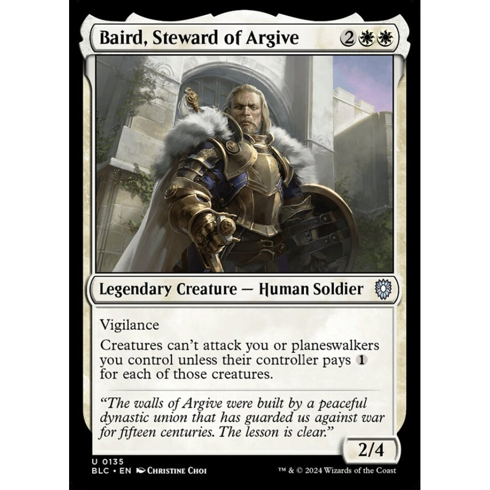 Baird, Steward of Argive, 135, uncommon, Magic: The Gathering, Bloomburrow