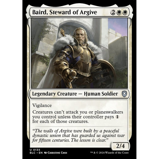 Baird, Steward of Argive, 135, uncommon, Magic: The Gathering, Bloomburrow