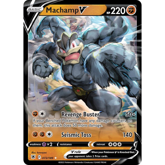 Machamp V Holo Rare V 072/189 Pokemon Card Game Astral Radiance