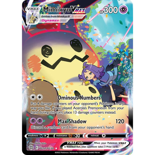 Mimikyu VMAX Holo Rare VMAX TG17/TG30 Pokemon Card Game Brilliant Stars
