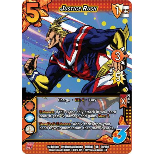 Justice Rush, 090/108, UR, UniVersus, MHA04 League of Villains