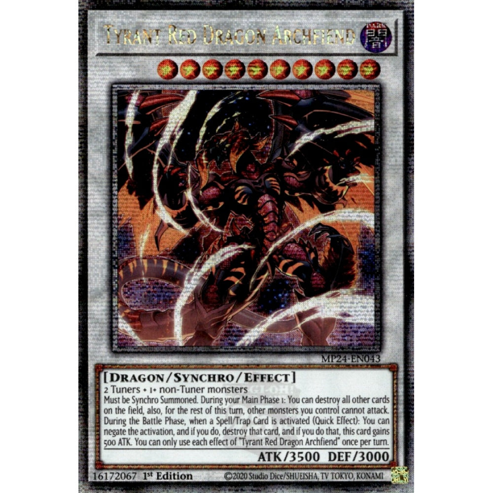 Tyrant Red Dragon Archfiend MP24-EN043 QCR Quarter Century Secret Rare Yu-Gi-Oh 25th Anniversary Tin: Dueling Mirrors in Art