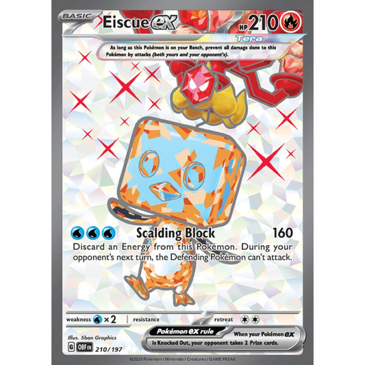 Eiscue ex Full Art 210/197 Pokemon Card Game Obsidian Flames