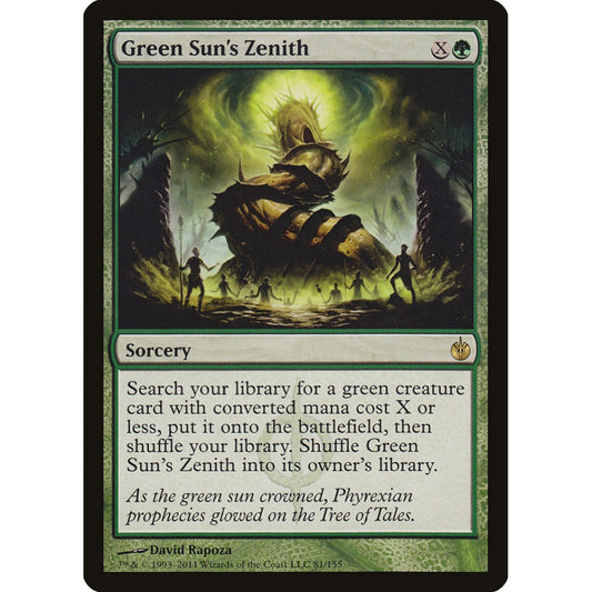 Green Sun's Zenith rare 81 Magic the Gathering Mirrodin Besieged