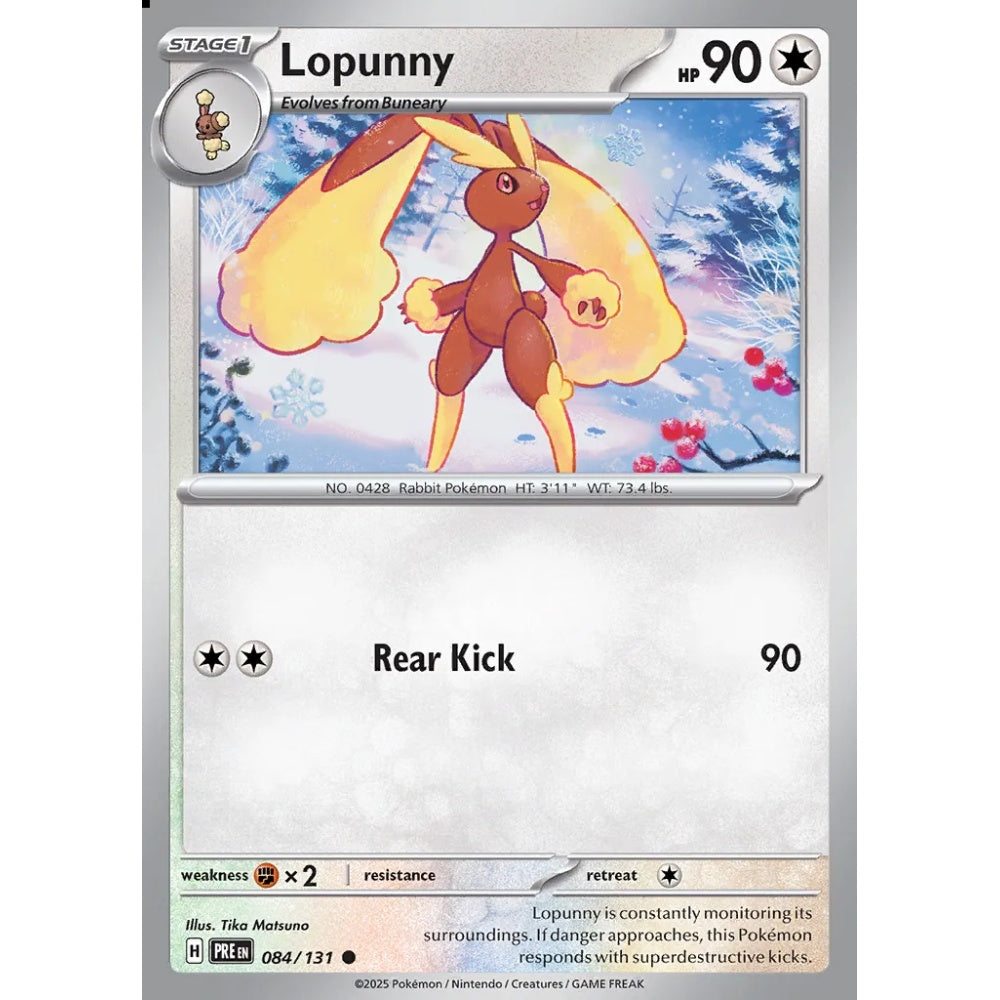 Lopunny Common 084/131 Pokemon Card Game Prismatic Evolutions