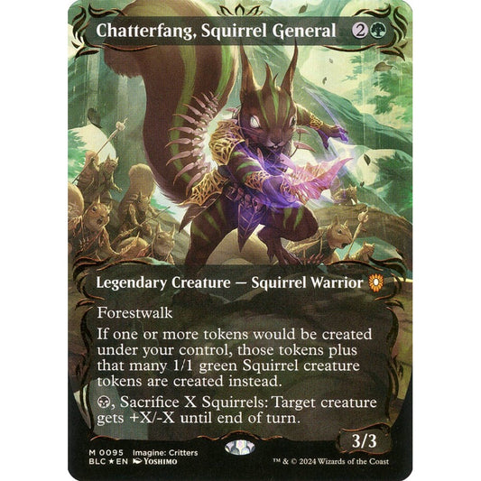 Chatterfang, Squirrel General, 95, mythic, Magic: The Gathering, Bloomburrow