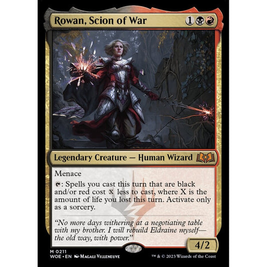 Rowan, Scion of War, mythic, 211, Magic the Gathering, Wilds of Eldraine