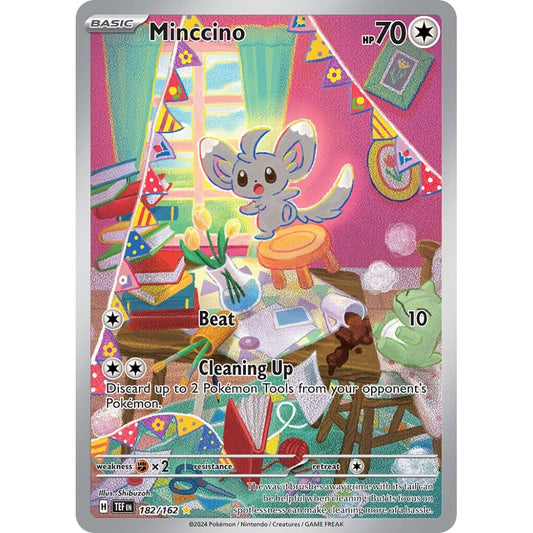 Minccino Illustration Rare 182/162 Pokemon Card Game Temporal Forces